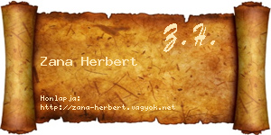 Zana Herbert névjegykártya